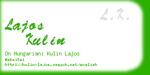 lajos kulin business card